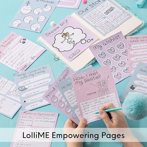 Happy LolliME Mint DIY Journal Kit for Girls – 300+ Pieces! Lockable Fuzzy Diary, Markers, Stickers & Empowering Pages – Gift Box for Tweens & Teens – Creative Journaling Set thumbnail 4