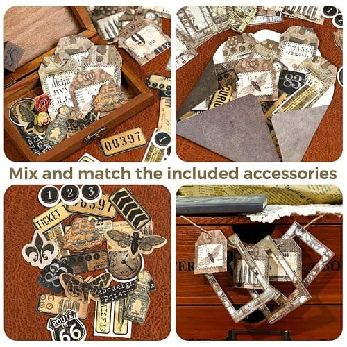 Funto Scrapbooking Kit, The Love Poems Series- Retro Merchandise, Perfect for Bullet Scrapbooking Materials, Planner DIY Craft Collage thumbnail 4