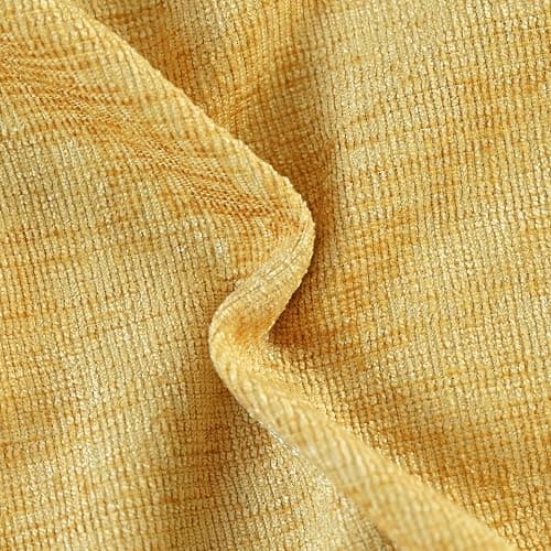 CaliTime Throw Pillow Covers Decorative 20 X 20 Inches Pack of 2 Cozy Solid Dyed Soft Chenille Cushion Cases with Pom Poms for Couch Sofa Bed Living Room Home Gold thumbnail 3