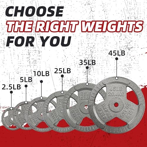 Cast Iron 1-Inch Standard Weight Plate for Strength Training & Weightlifting, Multiple Weights Available thumbnail 4