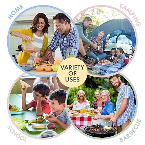 FOODLE Wheat Straw Dinnerware Set - BPA Free & Safety Tested - Dishwasher & Microwave Safe - Toddler & Kids Plates and Bowls Sets - Plastic Plates Reusable - Perfect for RV, Camping Dishes - For 4 thumbnail 8