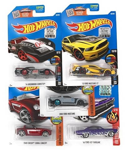Hot Wheels Muscle Car Madness 5 Pack Random Diecast Bundle Set with Various Corvettes, Mustangs, Camaros, Chargers, GTO"s, Firebirds, Shelby, and More - Image 1