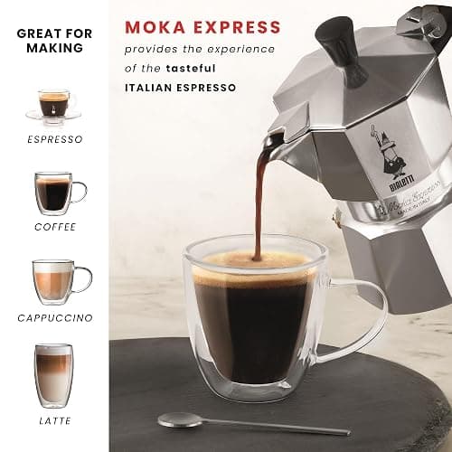 BIALETTI Moka Express 6-Cup Aluminum Stovetop Espresso Maker, Silver thumbnail 9