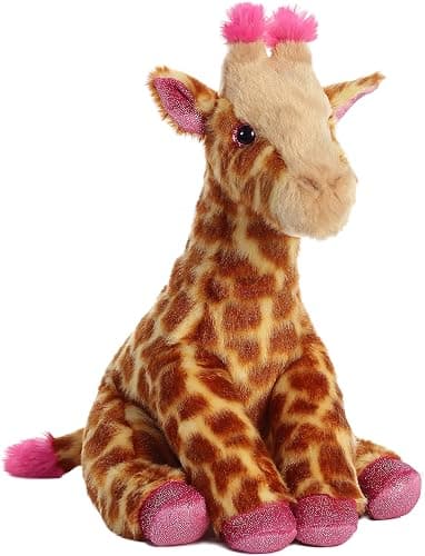 Aurora® Huggable Destination Nation™ Giraffe Stuffed Animal - Global Exploration - Learning Fun - Pink 12 Inches - Image 1