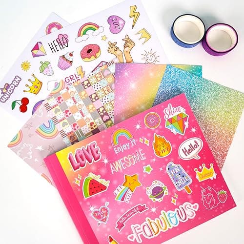 ele ELEOPTION DIY Journal Kit for Girls Ages 8-12,54pcs Journal Set DIY Girls Diary Age 6-8 Scrapbook & Diary Set, Journaling Art Crafts Kit for 8 9 10 11 12 13 14 Year Old Teenage Girl thumbnail 7