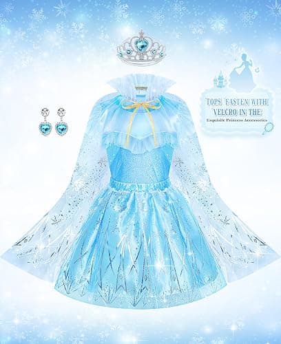 Jeowoqao Princess Dress Up Princess Dress for Girls, Dress up Clothes Little Girl Princess Pretent Play Costume Christmas Birthday Gift for Toddler Girls Age 3 4 5 6 Years thumbnail 3