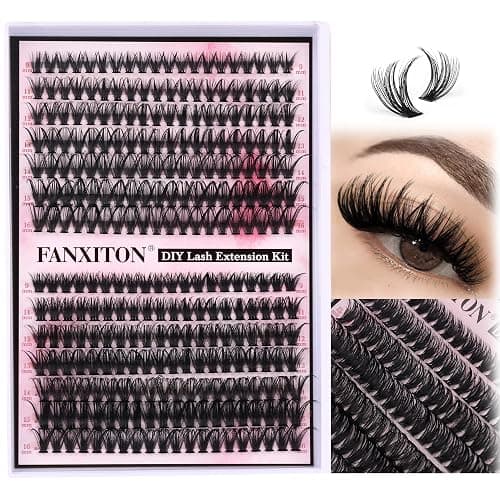 Cluster Lashes 280 pcs Lash Clusters D Volume Eyelashes Extensions 9-16 mm Mix 40D+50D Individual Lashes Thin Band Eyelashes Cluster for DIY Lash Extension Beginners (Lash Clusters) - Image 1