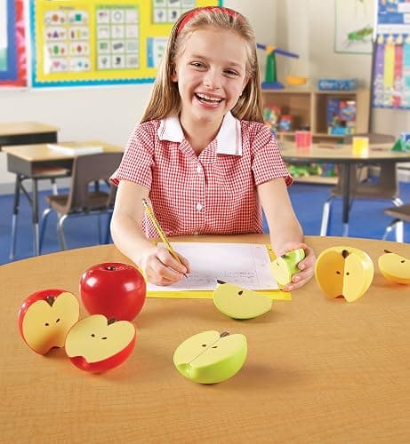 Learning Resources Magnetic Apple Fractions, Montessori Toys, Math Games, Play Food for Kids, Set of 10, Ages 5+ thumbnail 2