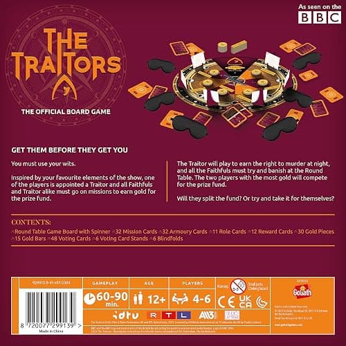 Goliath Games Presents: The Traitors - Official Board Game | Based on the Hit BBC Show | Can the Faithfuls Catch the Traitor? | For 4-6 Players | Ages 12+ thumbnail 3