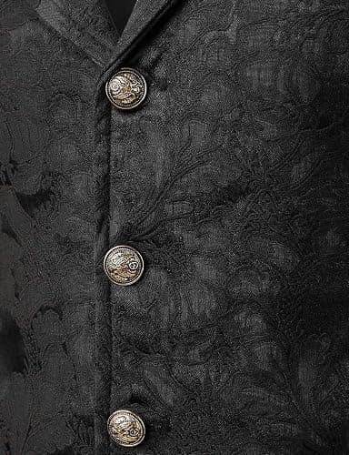 VATPAVE Mens Victorian Suit Vest Steampunk Gothic Waistcoat | Costume, Pirate, Cosplay, Vampire, Mediecal, Viking, Renaissance, Party, Wedding, Halloween, Casual thumbnail 4