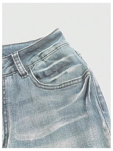 MakeMeChic Women's Bell Bottom Jeans Stretchy Flared Jeans Embroidered Y2K High Waist Denim Pants thumbnail 3
