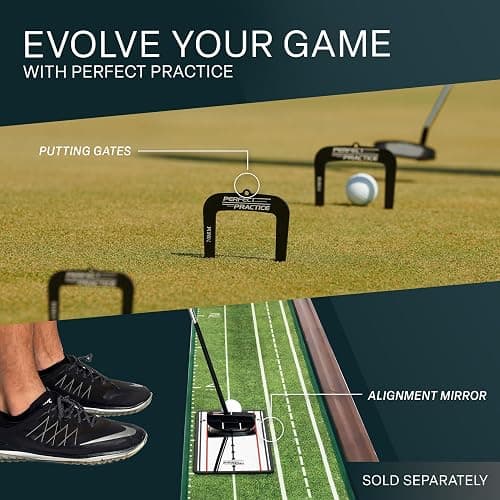 Perfect Practice Golf Putting Mat - Portable Putting Green, Indoor & Outdoor Practice, with Ball Return - Golf Training Aid for Home, Office, Backyard - Golfing Gifts for Men thumbnail 8