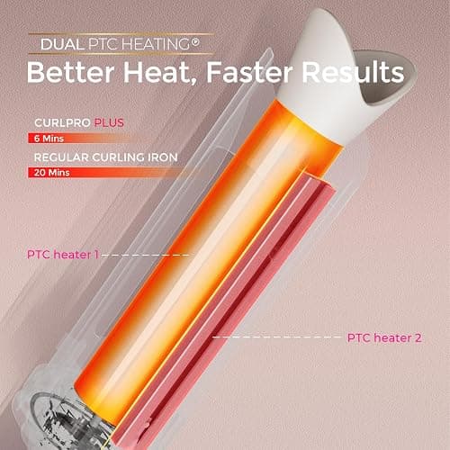 Upgraded Automatic Rotating Curling Iron - TYMO CurlPro Plus Long Barrel Curling Wand for Long Hair, Ceramic Hair Curler for Women, Anti-Scald, Tangle-Free, 600M Ionic, Dual Voltage, Gold, 1 Inch thumbnail 4