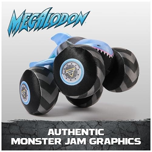 Monster Jam Megalodon 7-Inch Plush Truck with Lights & Sounds | Includes 1 Plush Truck, Soft Body with Squishy Tires, Cuddly Pretend Play, Toys for Ages 3 and Up thumbnail 2