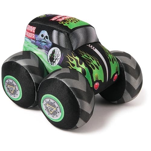 Monster Jam Grave Digger 7-Inch Plush Truck with Lights & Sounds | Includes 1 Plush Truck, Soft Body with Squishy Tires, Cuddly Pretend Play, Toys for Ages 3 and Up - Image 1