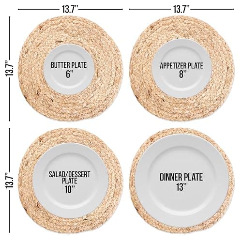 13.5” Woven Placemats, Round Rattan Placemats Set of 6, Natural Wicker Chargers for Dinner Plates, Heat Resistant, Easy to Clean, and Non-Slip – Elegant and Practical Addition to Your Dining Table thumbnail 3