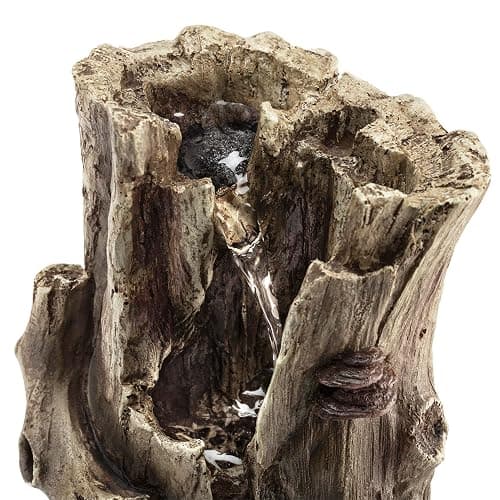 Alpine Corporation WIN326 Indoor Tabletop Light-Up Tiered Rainforest Tree Trunk Water Fountain with LED Lights, 11", Brown thumbnail 10