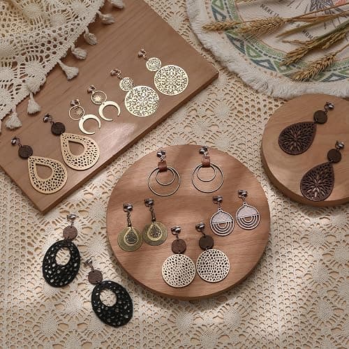 Thunaraz Clip on Dangle Earrings for Women - Bohemian Trendy Clip on Earrings Lightweight Comfortable Earrings Hypoallergenic Drop Clip ons for Non-pierced Ears Women thumbnail 6