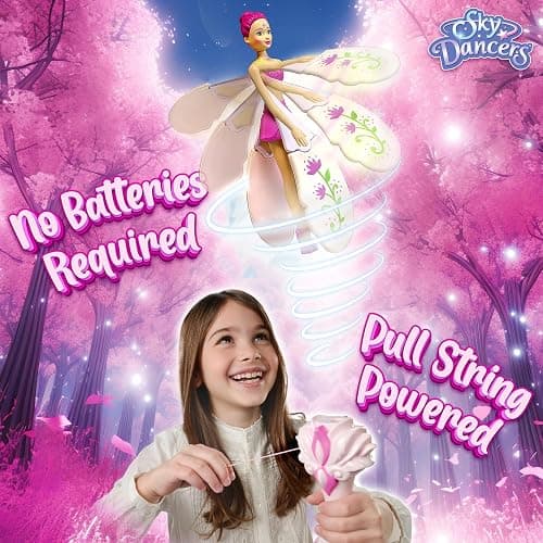 Sky Dancers Flying Doll – Fuchsia Fantasy | Original 90s Throwback Toy That Really Flies | Pull-String Powered, No Batteries Needed | Magical Gift for Girls & Boys Ages 6+ thumbnail 3