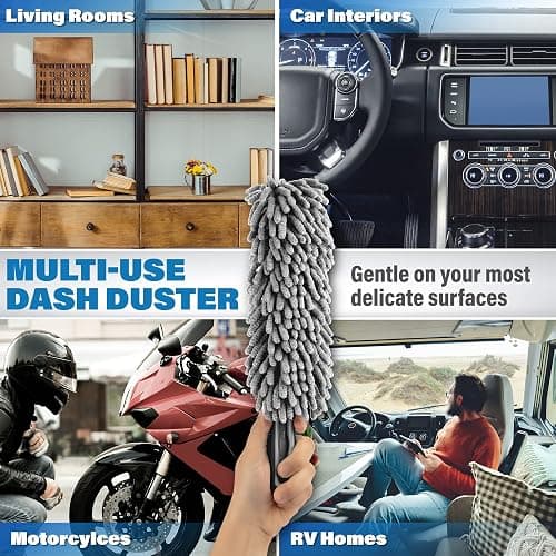 Interior Car Cleaner Duster Brush (Lint & Scratch Free) Car Accessories for Women - Interior Car Duster thumbnail 4