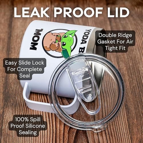 Maako Yuda Best Mom 14oz White Stainless Steel Tumbler Mug - Metal Straw and Brush Included - Leak-Proof Lid - Wars Artwork on Both Sides - 304 Stainless Steel - Funny Mothers Star Gift - Best Mom thumbnail 5