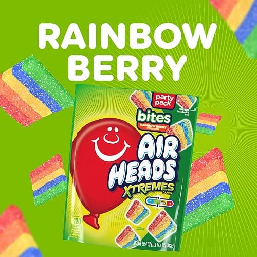 Airheads Xtremes Sour Candy Bites, Rainbow Berry, 30.4 Ounce Bag | Individually Wrapped Bulk Chewy Sweet & Sour Candy, Artificially Flavored thumbnail 4