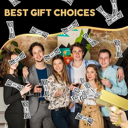 Alagoo Super Money Guns Paper Playing Spary Money Gun Make it Rain Toy Gun, Handheld Cash Gun Fake Bill Dispenser Money Shooter Toy(Metallic Gold) thumbnail 6