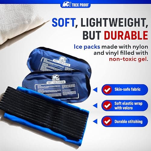 Trekproof Ice Pack (3-Piece Set) Reusable Hot and Cold Therapy Gel Wrap Support Injury Recovery, Alleviate Joint and Muscle Pain Rotator Cuff, Knees, Back & More thumbnail 2