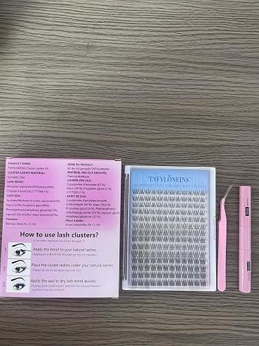 Natural Lash Extension Kit 168Pcs Lash Clusters Kit Wispy Eyelash Extensions 9-12MM Individual Lashes Extensions with Bond and Seal Lash Glue and Eyelash Extension Tweezers DIY at Home by TNFVLONEINS thumbnail 4