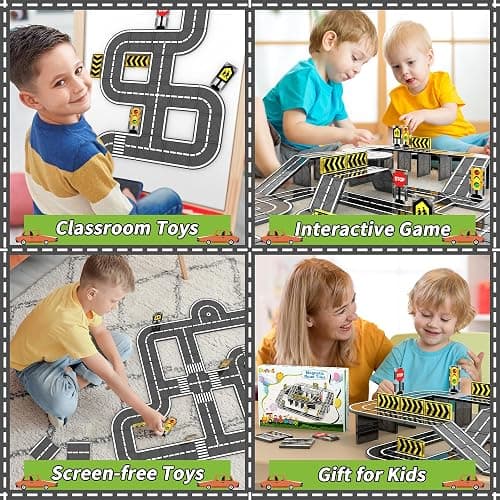 Goodtiles Magnetic Tiles Road Expansion Set, STEM Magnetic Building Blocks for Kids Ages 3-5 4-8 5-7, Preschool Learning Sensory Kids Toys for Toddler Birthday thumbnail 4