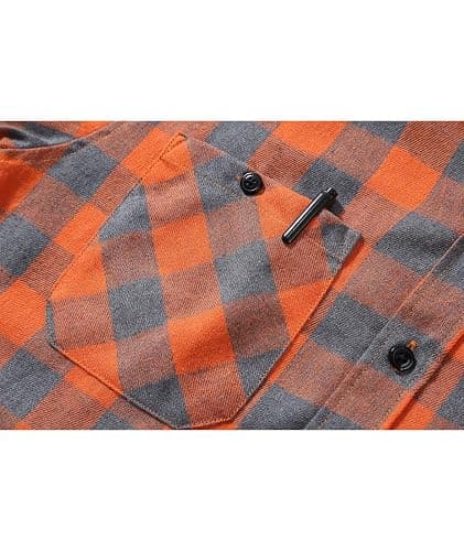 SCODI Mens Flannel Hoodie Shirt Casual Button Down Plaid Jacket Shirts Stylish Long Sleeve Shirts with Pocket thumbnail 5