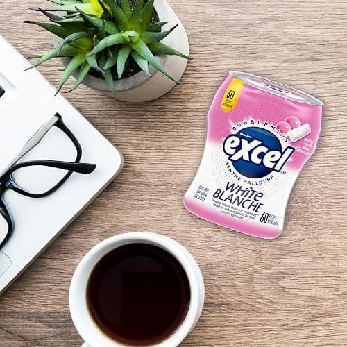 EXCEL White Bubblemint, Teeth Whitening Sugar Free Chewing Gum, 60 Pieces, 6 Bottles thumbnail 9