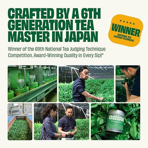 OSSU Organic Matcha Powder 40g - Golden Grade from Uji, Kyoto, Japan - True Ceremonial Spring Harvest, Stone-Ground Green Tea thumbnail 6