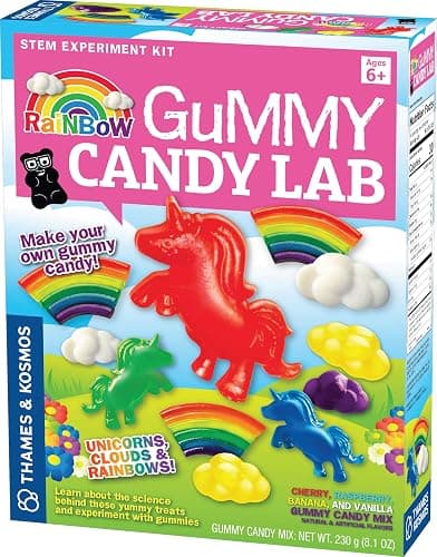 Thames & Kosmos Rainbow Gummy Candy Lab - Unicorns, Clouds & Rainbows! Sweet Science STEM Experiment Kit, Make Your Own Gummy Candies in Cool Shapes & Colors - Image 1