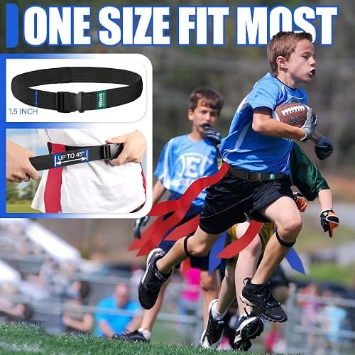 Hilhook Flag Football Belts, 14 Player Flag Football Set with 42 Flags for Kids Youth and Adults Training Equipment thumbnail 2