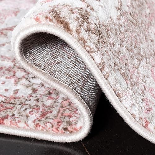 SAFAVIEH Meadow Collection Area Rug - 5'3" x 7'6", Beige & Pink, Modern Abstract Design, Non-Shedding & Easy Care, Ideal for High Traffic Areas in Living Room, Bedroom (MDW585B) thumbnail 7