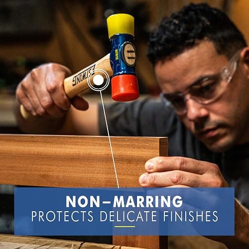 ESTWING Rubber Mallet - 12 oz Double-Face Hammer with Soft/Hard Tips & Hickory Wood Handle - DFH12 thumbnail 6