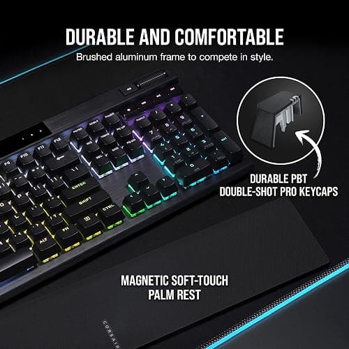 CORSAIR K70 RGB PRO Mechanical Wired Gaming Keyboard – Cherry MX Red Linear Switches, SOCD, PBT Double-Shot Keycaps, 8000Hz Hyper-Polling, NKRO, Anti-Ghosting, Tournament Switch, QWERTY NA – Black thumbnail 3
