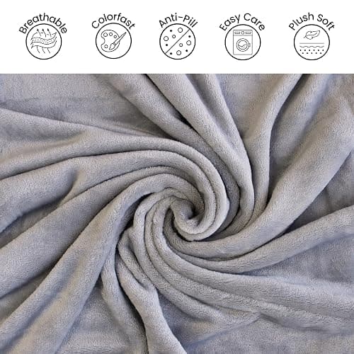 Super Blanky Cozy Wearable Blankets for Women - Adult Wearable Blanket Men, College Graduation Gifts for Her - Birthday Girlfriend Gifts for Women, Chemotherapy Must Haves - Light Gray Throw Blanket thumbnail 6