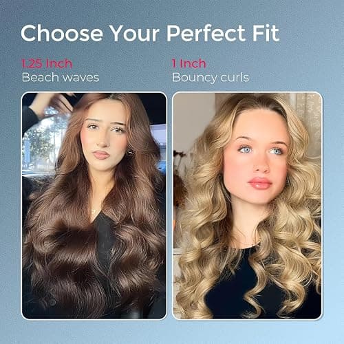 TYMO Automatic Rotating Curling Iron - TYMO CURLPRO Beach Waves Curling Wand, Portable Hair Curler, 500 Million Ionic, Dual Voltage & Lightweight for Travel, Ceramic Coating, 1 1/4 Inch, Metallic Gray thumbnail 3