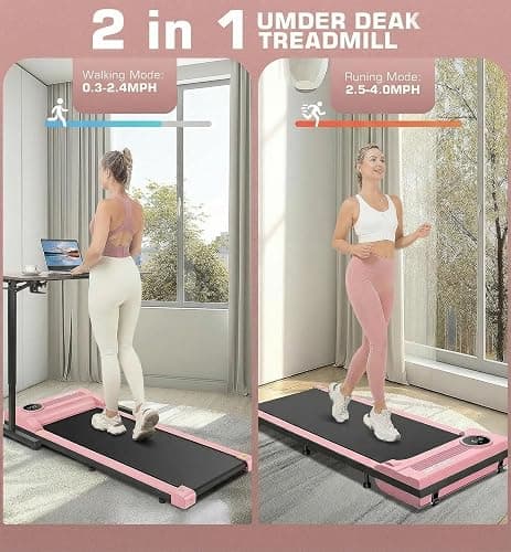 ANCHEER Walking Pads, 2 in 1 Under Desk Treadmill 2.5HP Compact Running Machine with Remote Control, 300lbs Weight Capacity for Home/Gym/Office,Ultra-Quiet, Installation-Free thumbnail 5