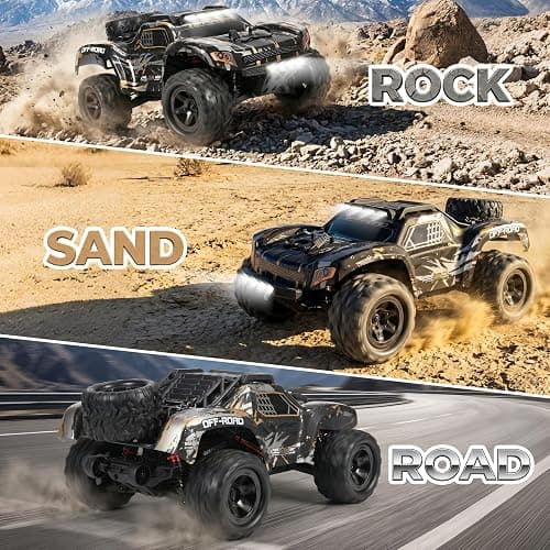 PLAYFLEA RC Car for Adults,RC Truck,4WD Off Road Monster Truck RC, 1:18 RC car,2 Batteries, LED Lights, All Terrain Waterproof RC Truck for Beginners&Boys. thumbnail 7