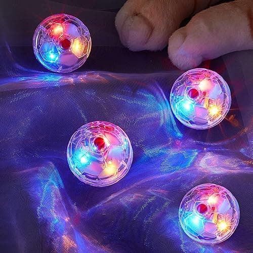Sratte 6 Pcs Ghost Hunting Cat Ball Activated Cat Toy Motion LED Light Pet Balls Motion Dog Interactive Pet Toys Glowing Mini Running Exercise Supplies for Animals Activity (Clear) thumbnail 3