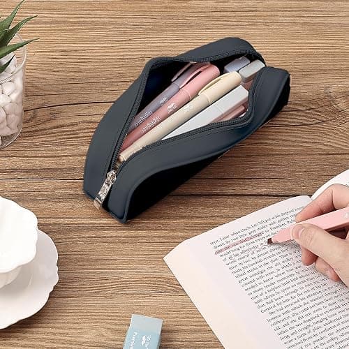 Mr. Pen- Silicone Pencil Case, Black Pencil Pouch, Pencil Case Small, Pencil Pouch Aesthetic thumbnail 8