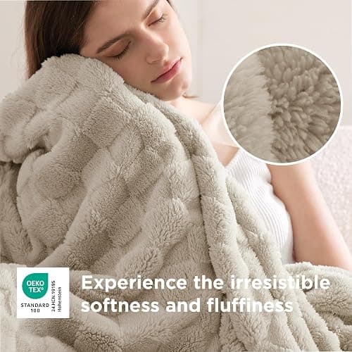 Bedsure GentleSoft Light Brown Throw Blanket for Couch - Super Soft Cozy Blankets Gifts for Women Men Girls, Cute Small Fleece Throws for Bedroom Home Decor, 50x70 Inches thumbnail 5