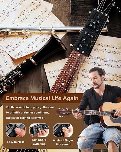 Guitar Chord Presser, Guitar Chords Trainer for Beginners and Arthritis Player, From Pain to Play - The Arthritis-Friendly Chord Tool, No More Sore Fingers - Chord Helper for Beginners thumbnail 2
