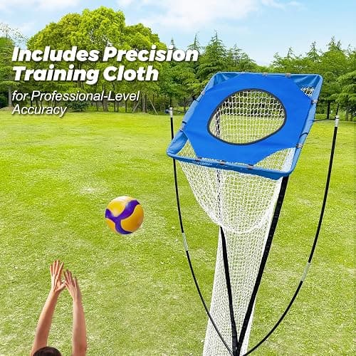 JOLORLY Volleyball Setter Trainer Net, Adjustable Height for Indoor and Outdoor Practice, Perfect for Serving, Spiking, and Setting Training Equipment thumbnail 3