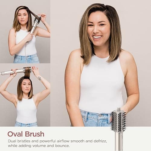 Shark HD430 FlexStyle Air Styling & Drying System, Powerful Hair Dryer Brush & Multi-Styler with Auto-Wrap Curlers, Paddle Brush, Oval Brush, Concentrator Attachment, Stone - FlexStyle-Straight & Wavy Hair thumbnail 5