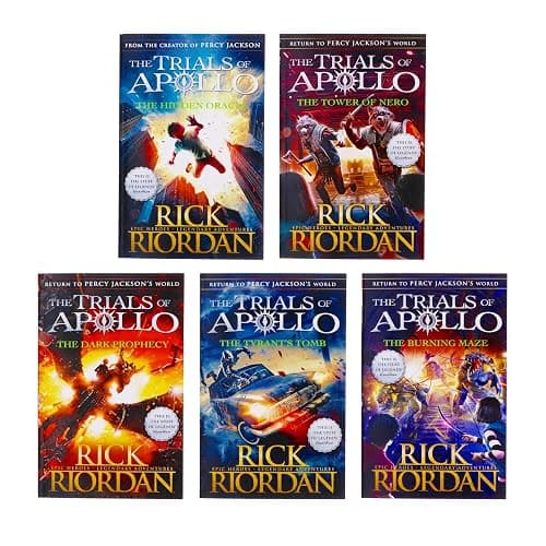 Trials of Apollo Series 5 Books Collection Set By Rick Riordan (The Hidden Oracle, The Dark Prophecy, The Burning Maze, The Tyrant’s Tomb, The Tower of Nero) - Image 1