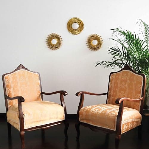 BONNYCO Gold Mirrors for Wall Pack of 3, Round Wall Mirrors Bedroom Room and Home Decor. Espejos Decorativos de Pared Sala Dormitorio, Modern Minimalist Decor Vintage, Chic. Gifts for Women, Mums thumbnail 6